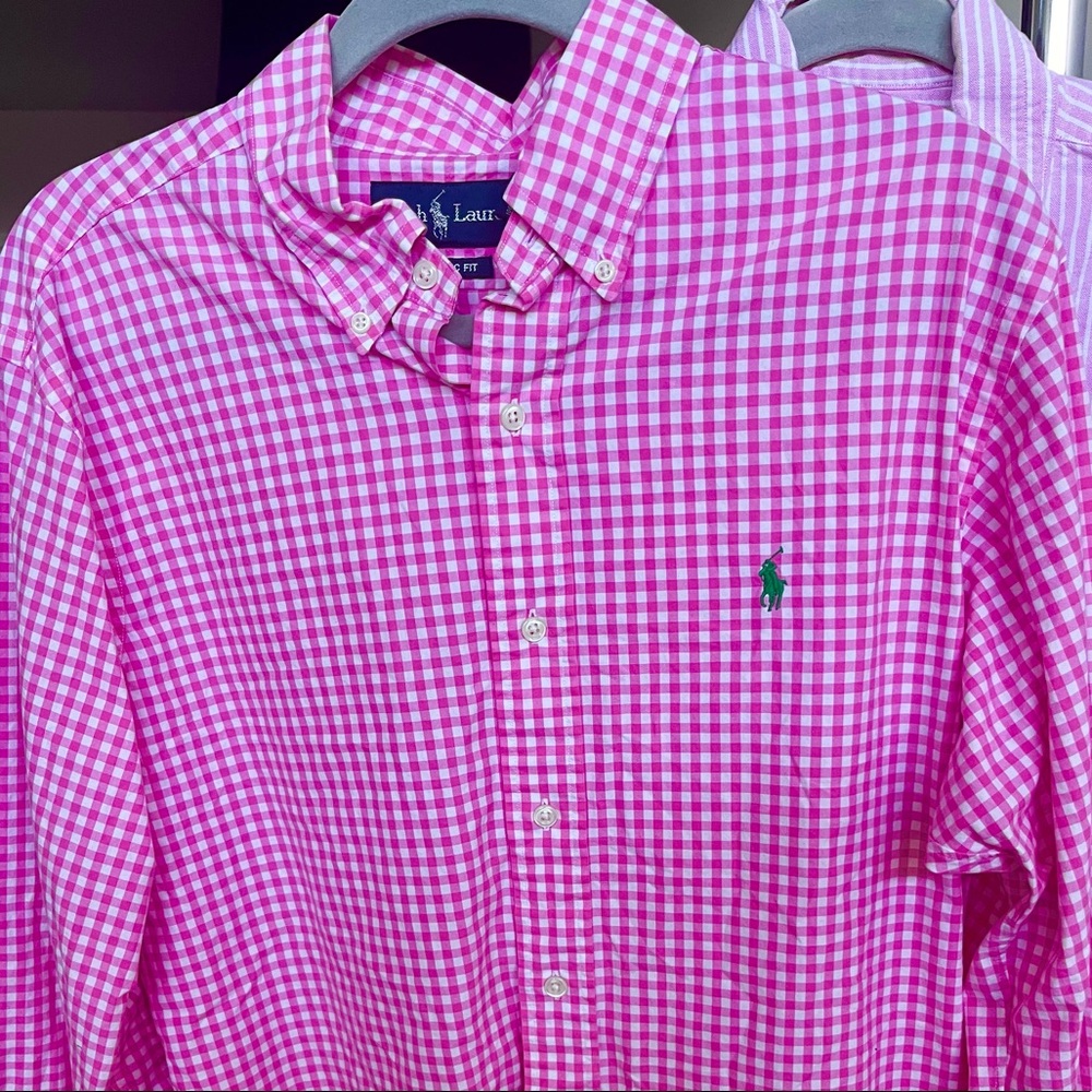 Polo Ralph Lauren Men’s Pink Plaid Poplin Shirt